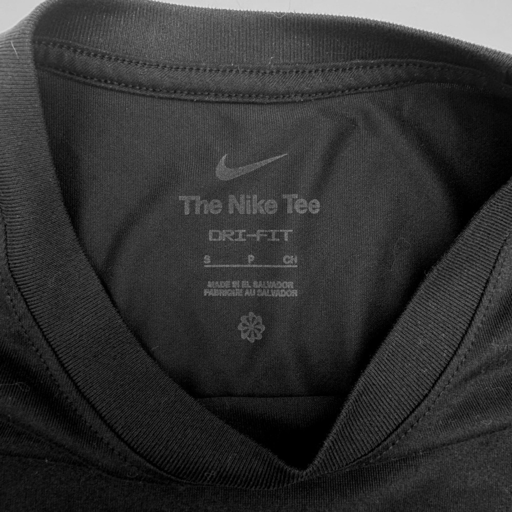 Nike Mens Dri-FIT Short Sleeve Performance T-Shirt Black Small Swoosh Logo - Picture 5 of 6